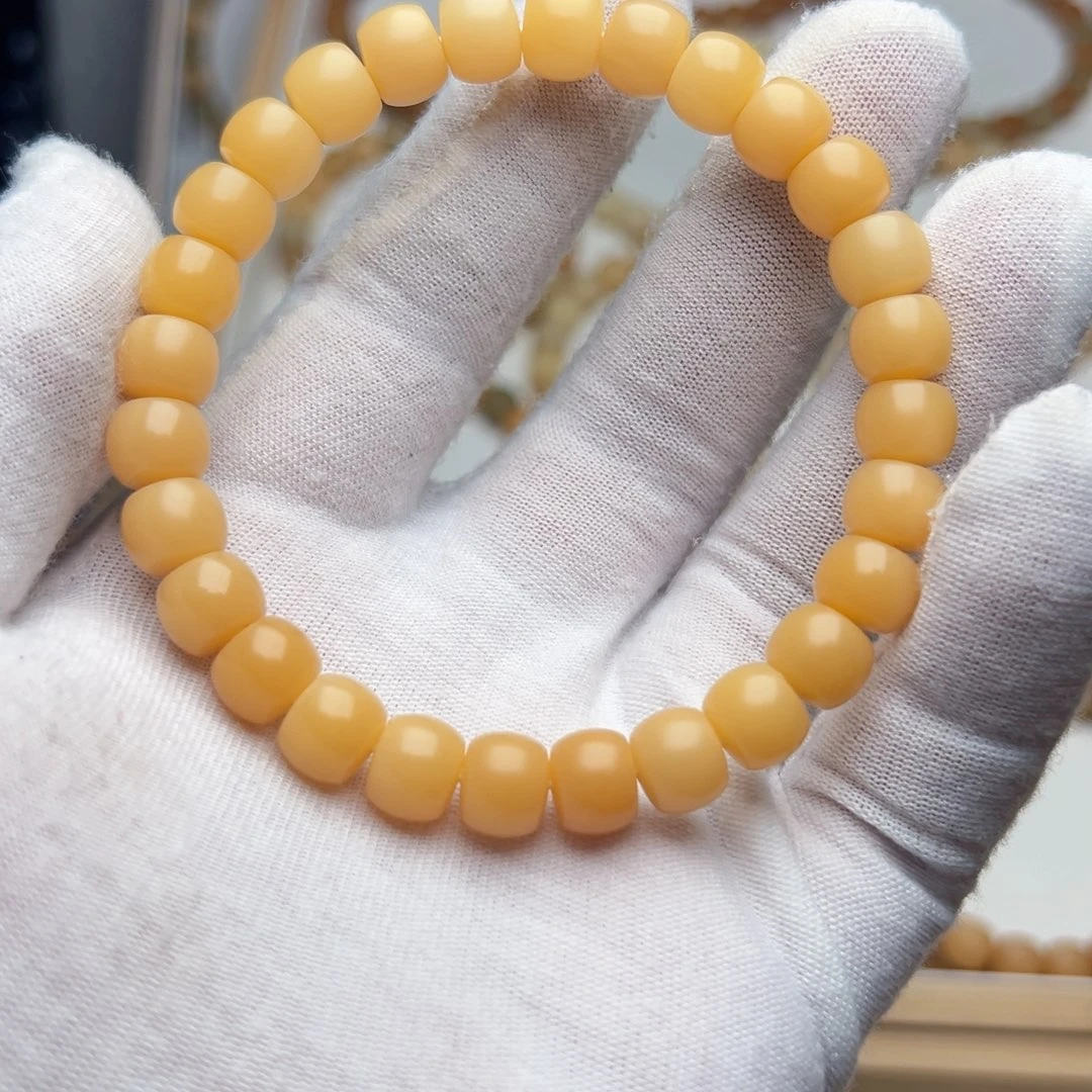 有***姐手串菩提根/象牙果卡9 天然风化老料干磨菩提根S89
