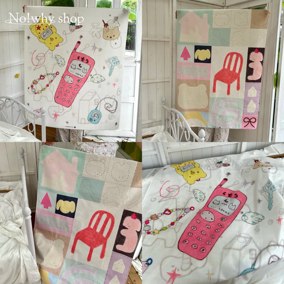 No!why shop歪店·原创手绘合作款童趣可爱挂布背景布卧室壁饰