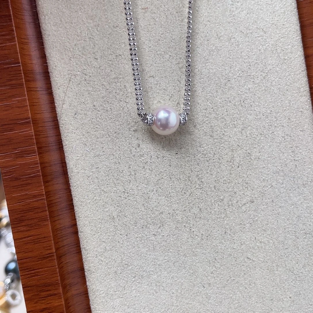 海水珍珠银S925镶嵌颈饰
