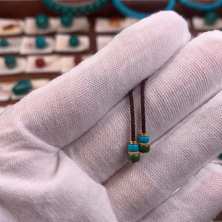 18K金镶嵌绿松石配饰j4