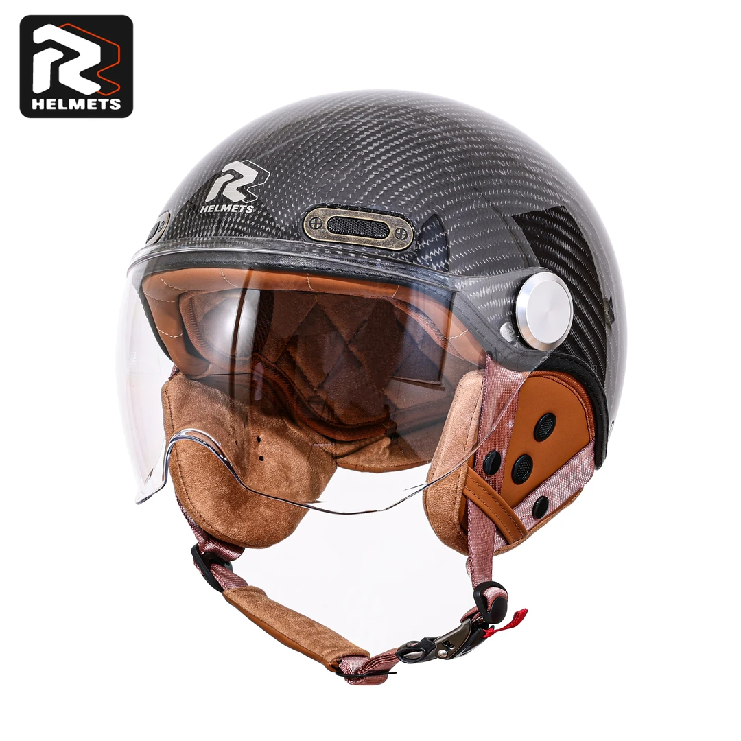 【微微瑕疵】-RROC01复古半盔工厂默认微瑕全新未使用