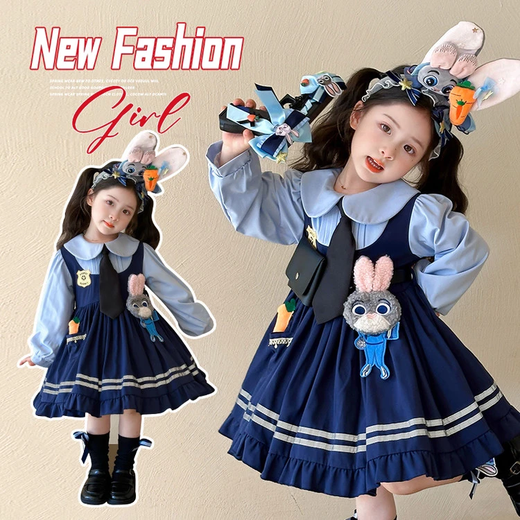 兔子警官儿童衣服朱迪套装女童cos迪士尼洛丽塔公主裙疯狂动物城2