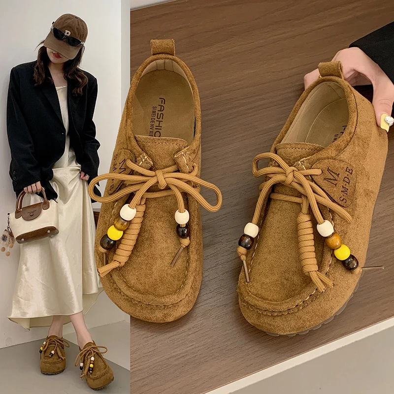 （单里）2026韩版春季新款时尚百搭内增高博肯鞋