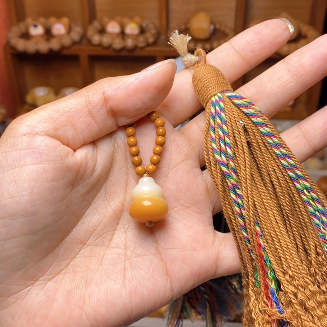 *****手串猴头核桃葫芦棕跑金色流苏