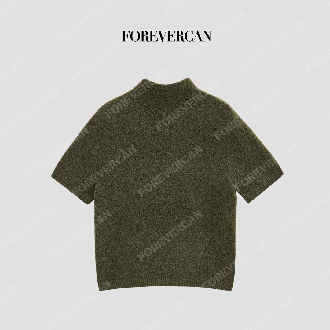 FOREVERCAN“洛伊恩”高智感高领针织短袖气质上衣MY10154