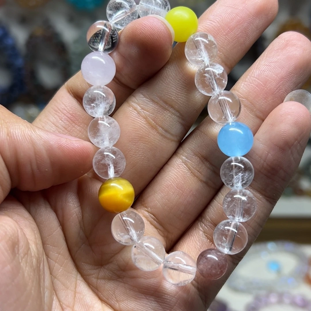 水晶未镶嵌手链10咪六色多宝