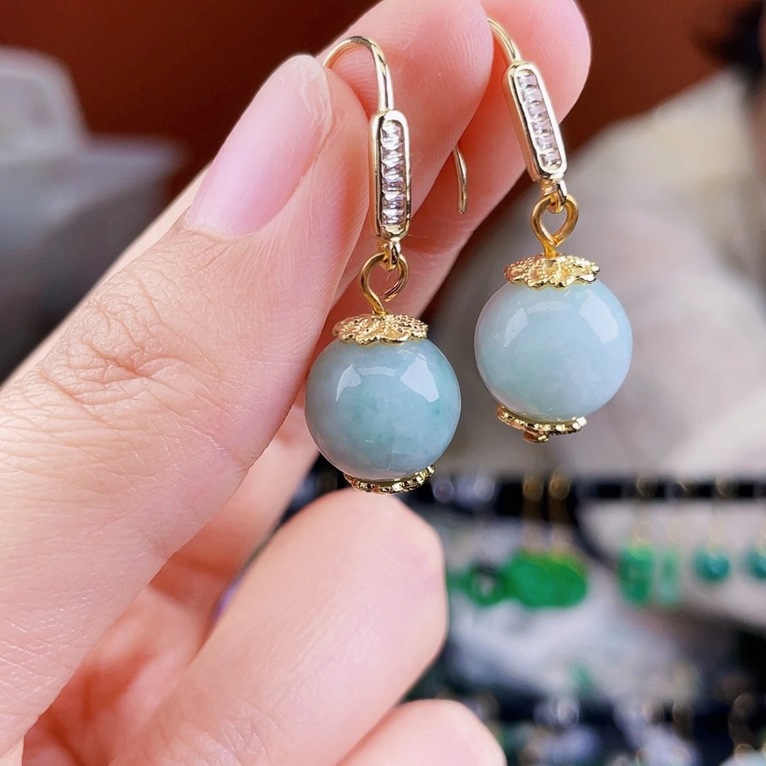 翡翠未镶嵌耳饰饰品