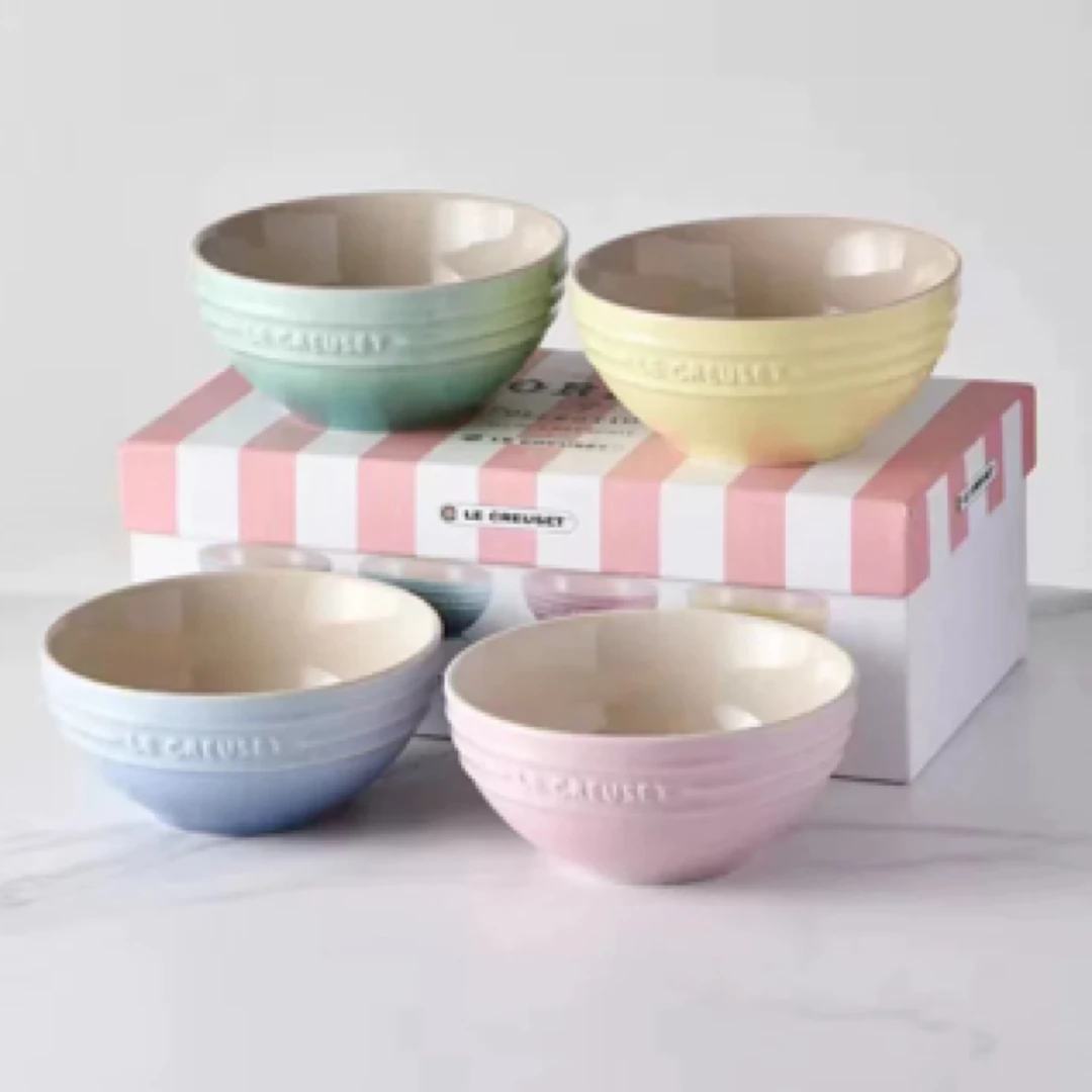 5寸家用14cm马卡龙色米饭碗陶瓷简约
