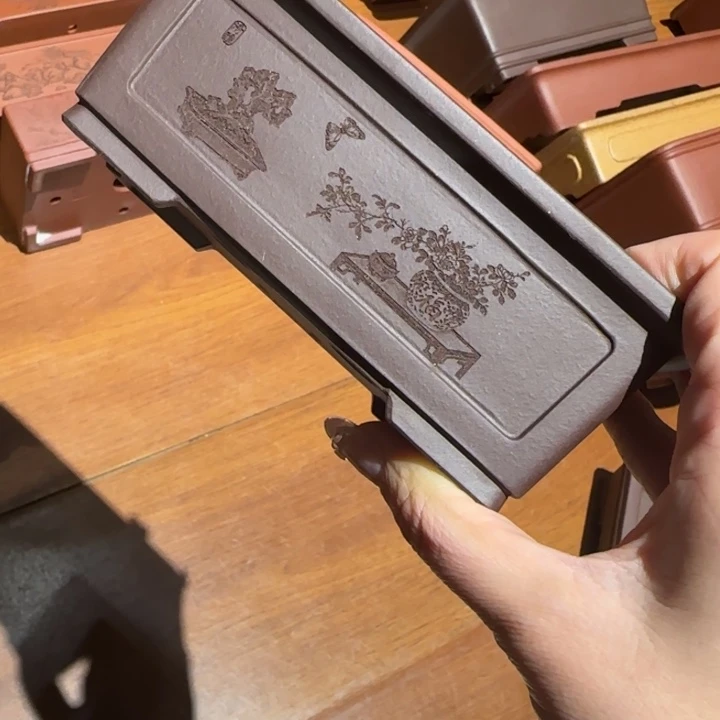 紫砂花盆半手工制作