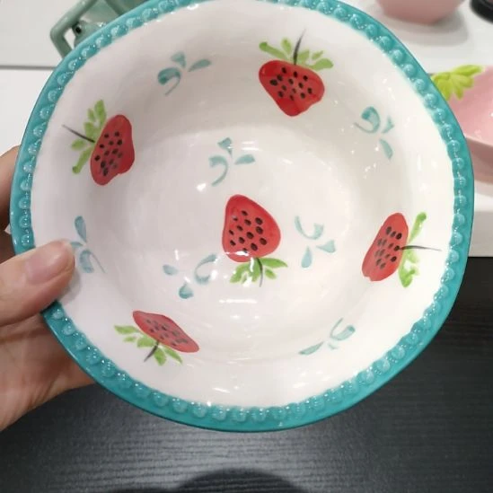 陶瓷高温瓷釉下彩米饭碗