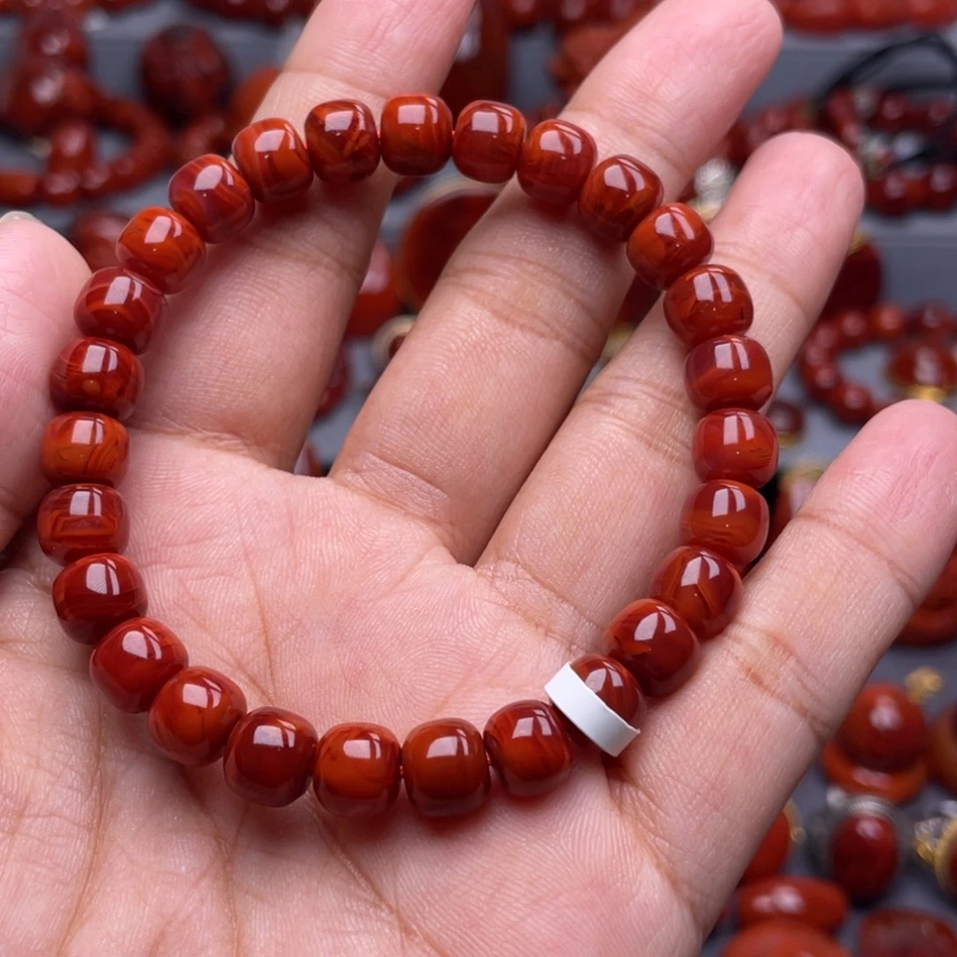 南红玛瑙未镶嵌珠宝奇石单圈8 全品