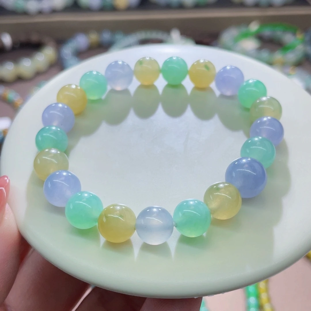 未镶嵌手链翡翠三彩卡8+