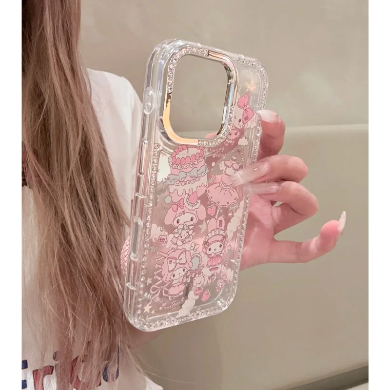欧克里里ins美乐蒂苹果16/15promax手机壳iPhone14闪钻壳13/12/11