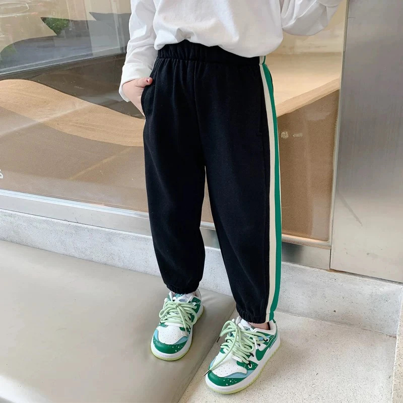 00852秋冬新款小中童加绒休闲裤子