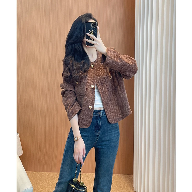 小香风外套女款秋韩系百搭高级感2025新款短款小个子精致高端夹克