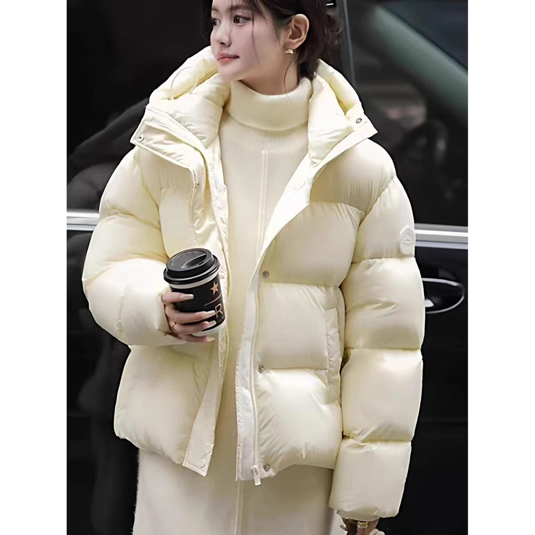2025新款泡芙棉服女冬季时尚宽松连帽加厚短款棉衣保暖面包服外套