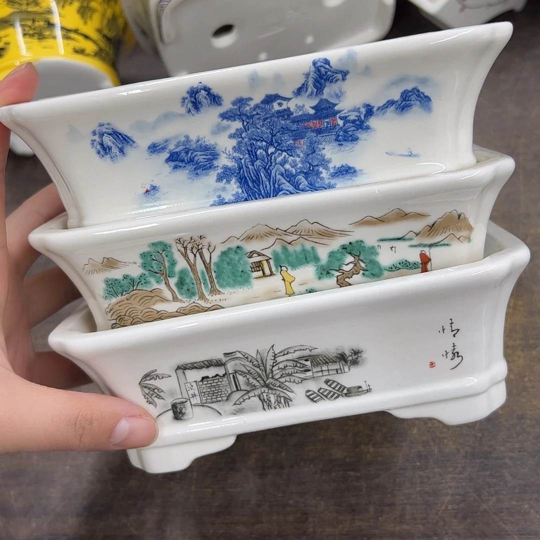 紫砂花盆155号瑕疵福利3个18/15/6cm