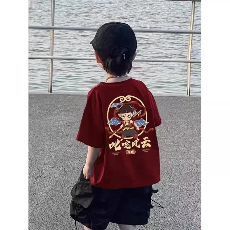 男童短袖t恤夏季2025新款宝宝痞帅半袖上衣儿童夏装宽松打底衫