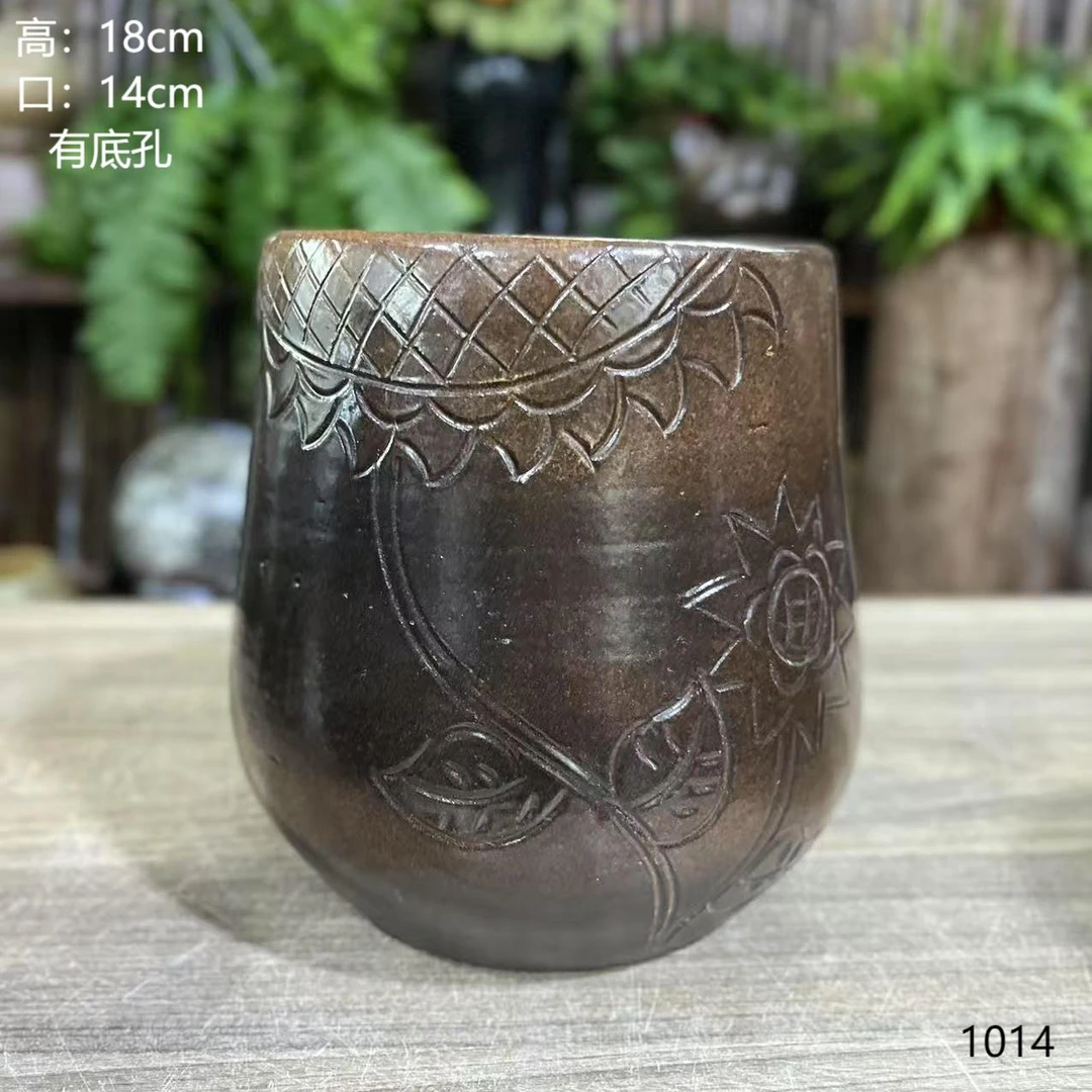 B1014 有色差手工太阳花多肉花盆三角梅花盆蝴蝶兰粗陶老桩