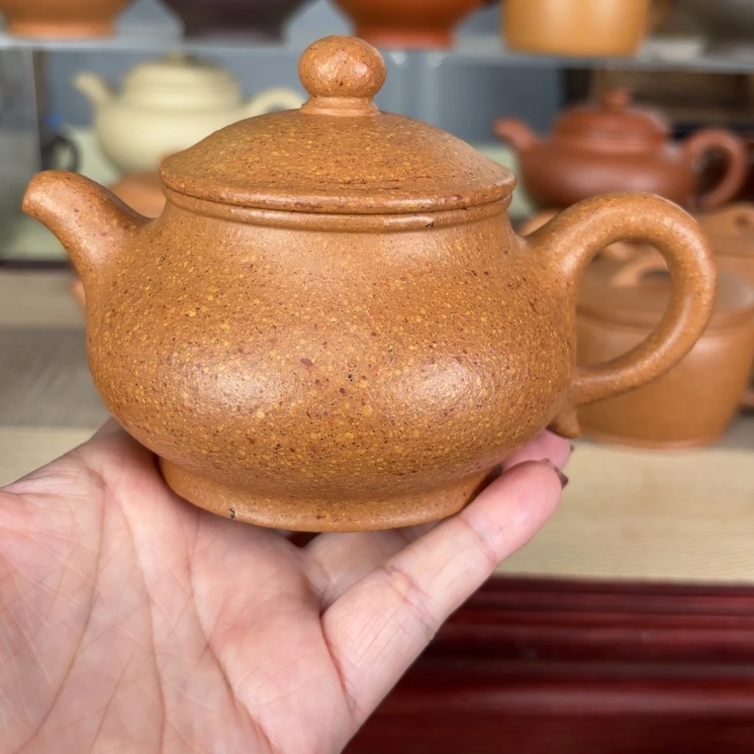 紫砂茶壶梨皮黄段潘壶230