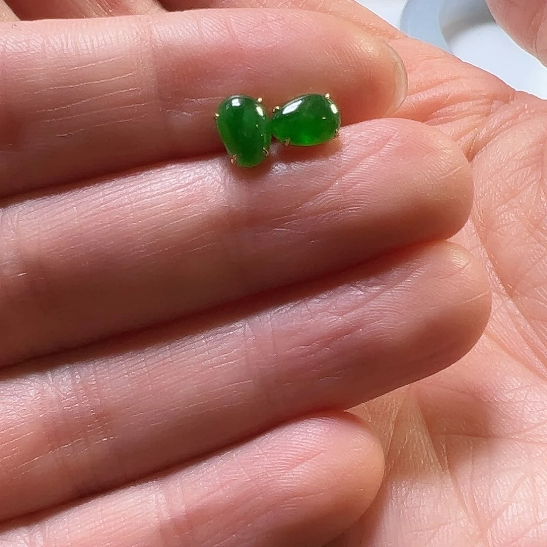 翡翠未镶嵌手镯天然翡翠耳钉