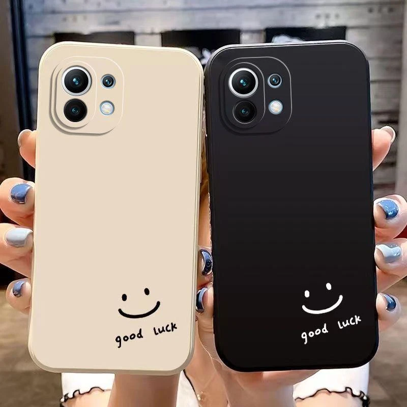 黑白简约笑脸适用小米11青春版手机壳M2101K9C软套软硅胶保护套潮