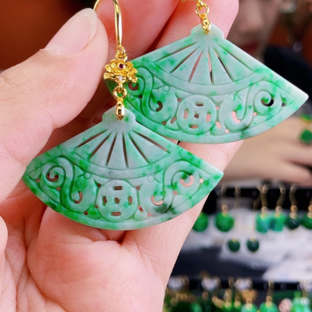 翡翠未镶嵌耳饰饰品