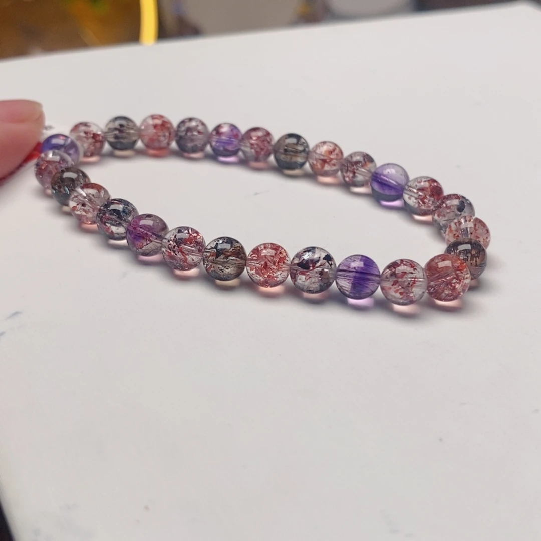 未镶嵌手链水晶6.8mm超七