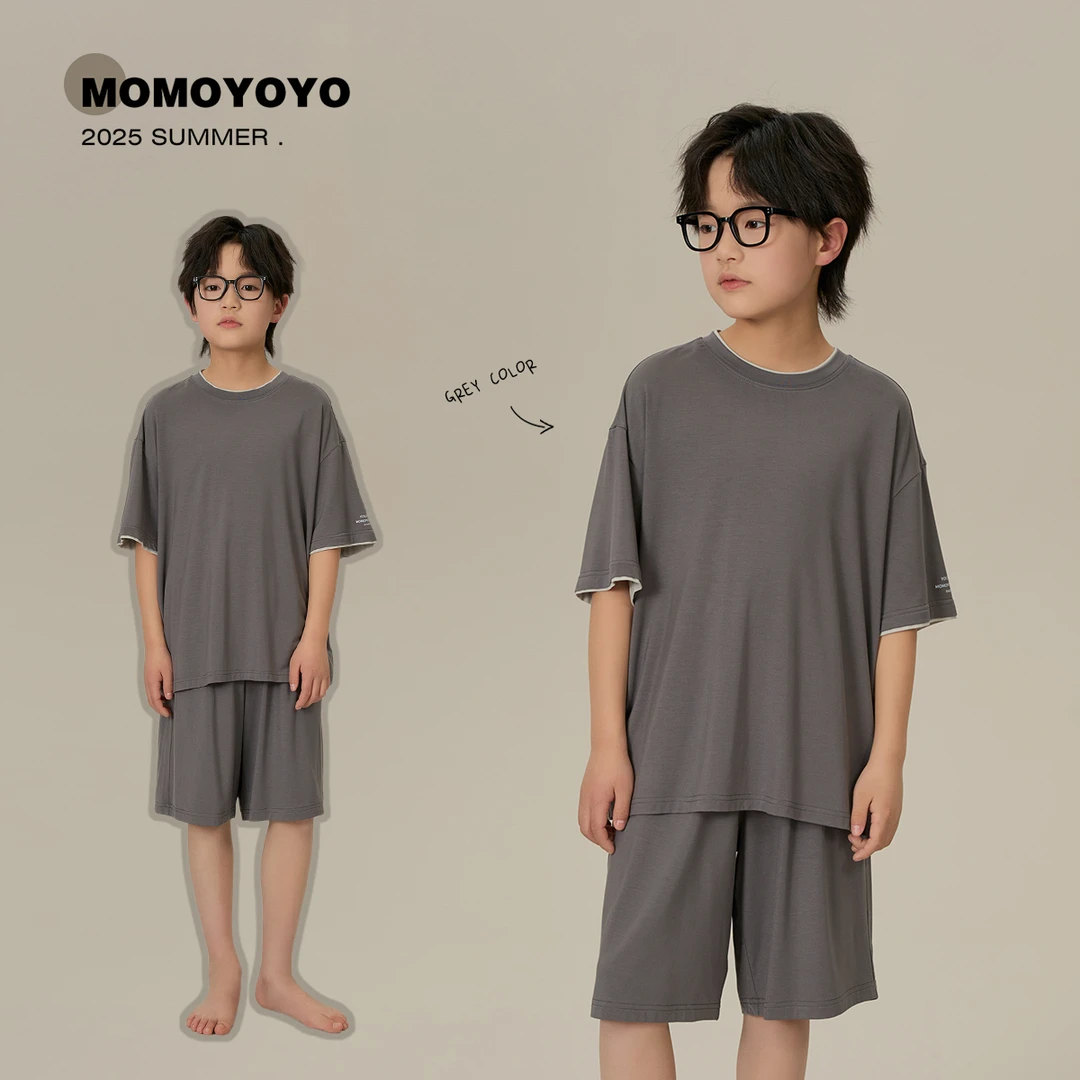 辰辰妈【凉皮】夏季清凉不闷热兰精莫代尔短袖短裤居家套装 8092D