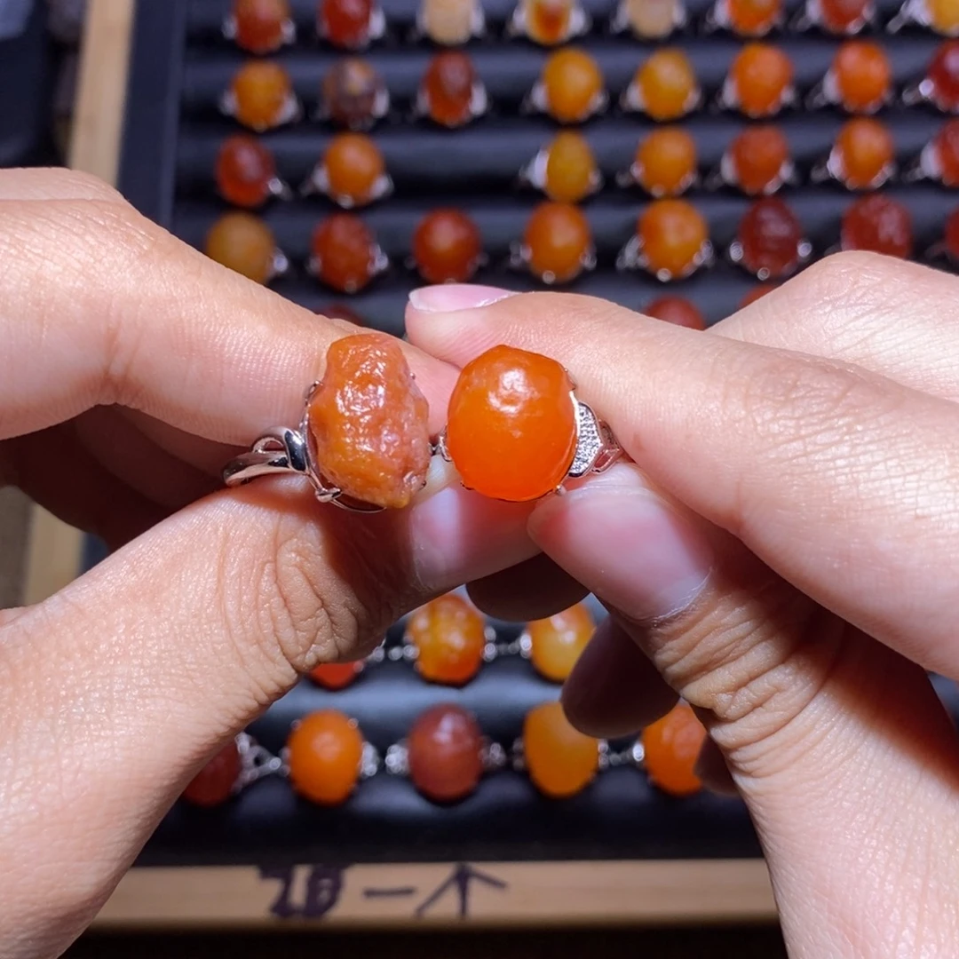 大***宝玛瑙/玉髓合金戒指