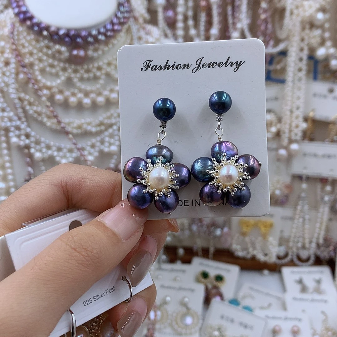 项链银S925镶嵌淡水珍珠