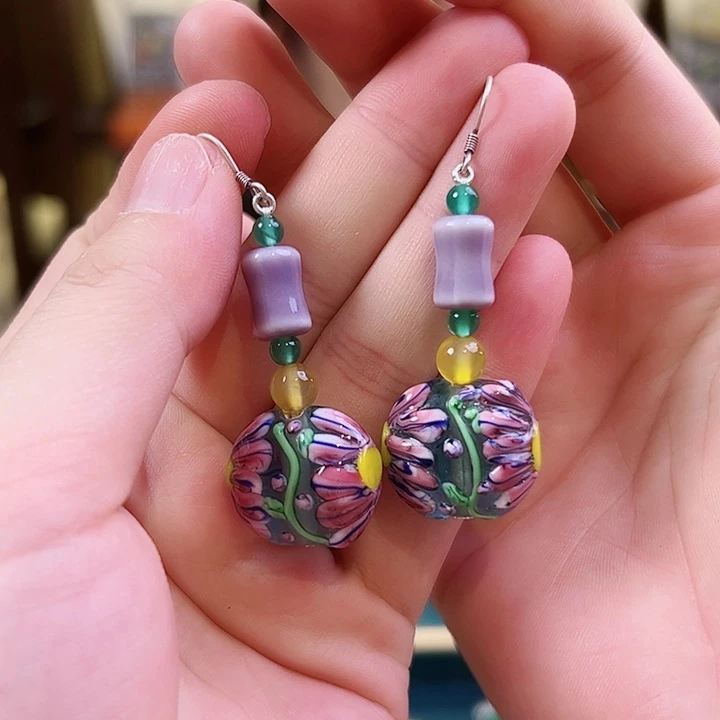 玛瑙/玉髓耳环未镶嵌耳环