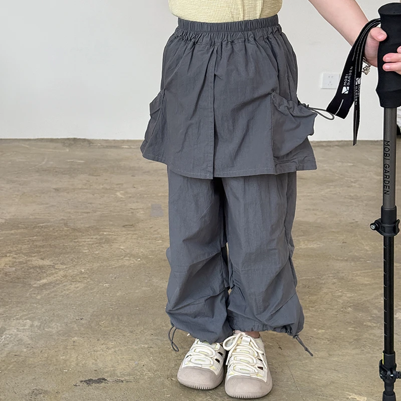 7家原创女童2025夏季新款韩版户外运动工装裤童装百搭女宽松裤子