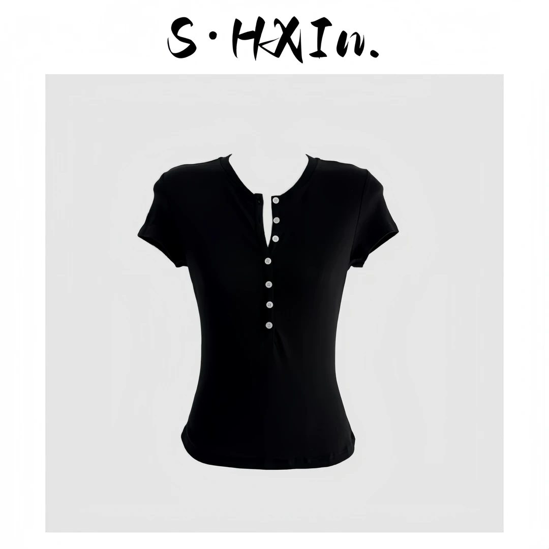 「S·HXIn.」四色莱赛尔高弹体感冰凉修身显瘦亨利衫
