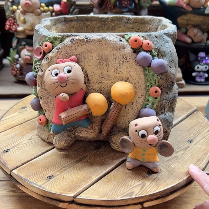 嘻哈多肉花盆百搭