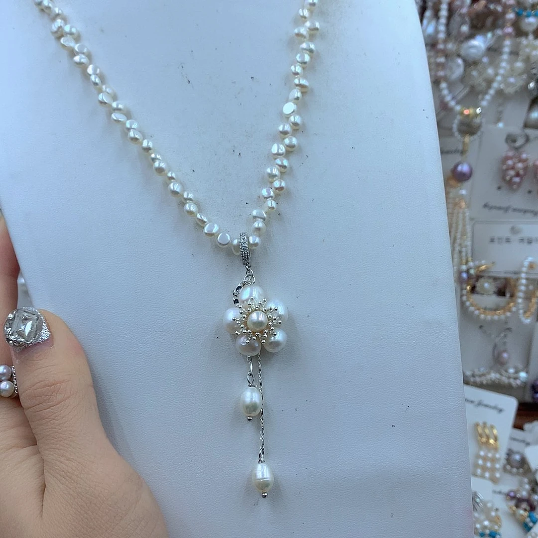 银S925镶嵌淡水珍珠耳饰