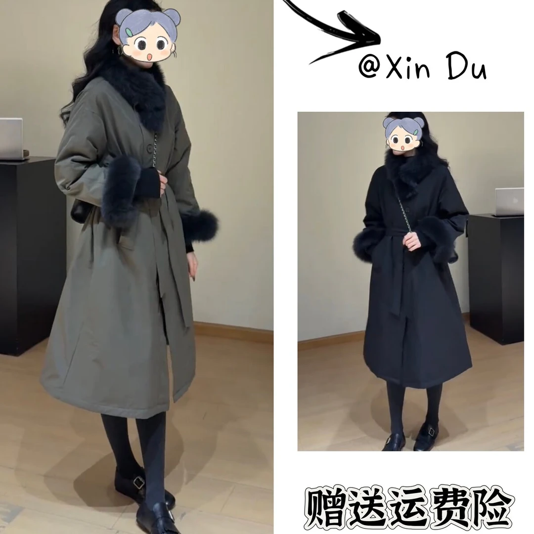 2025秋冬季新款时尚显瘦气质女士网红洋气风衣百搭款D25071