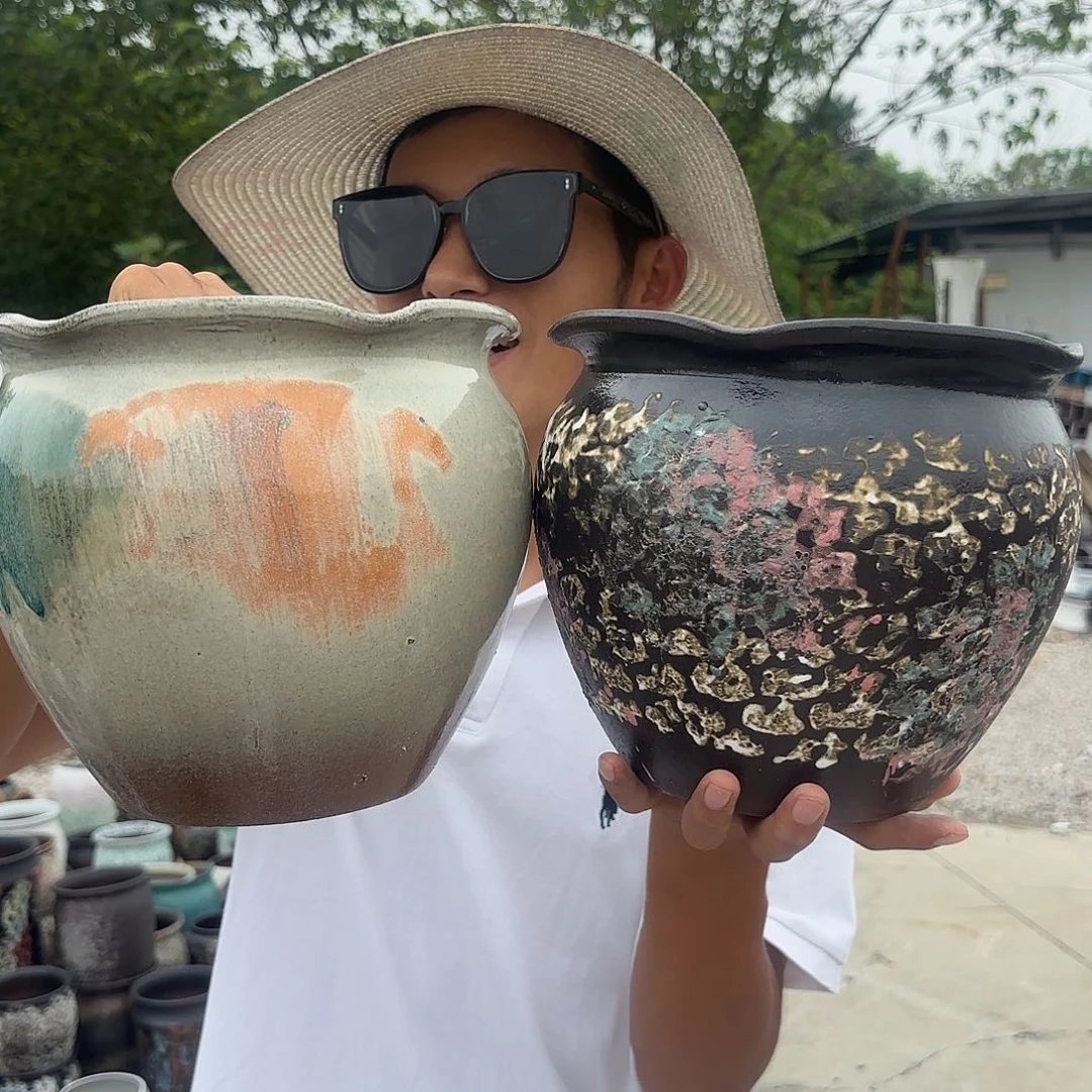 油画两个色口径20高度18