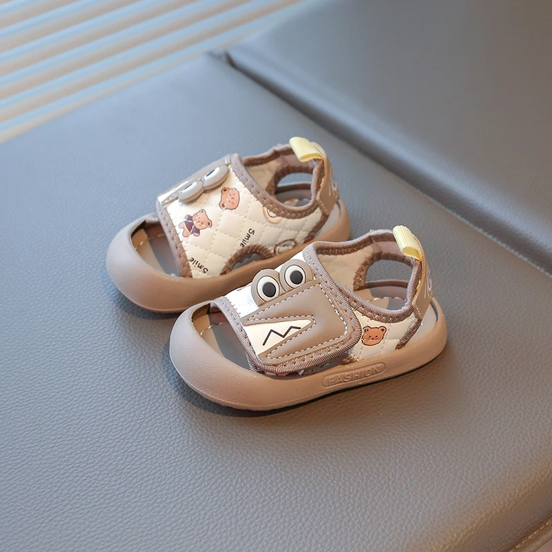 宝宝凉鞋男童夏季鞋子女小童软底防滑学步鞋包头婴儿鞋儿童机能鞋