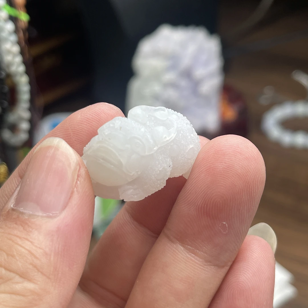 天然缅甸A货翡翠三脚金蟾毛货