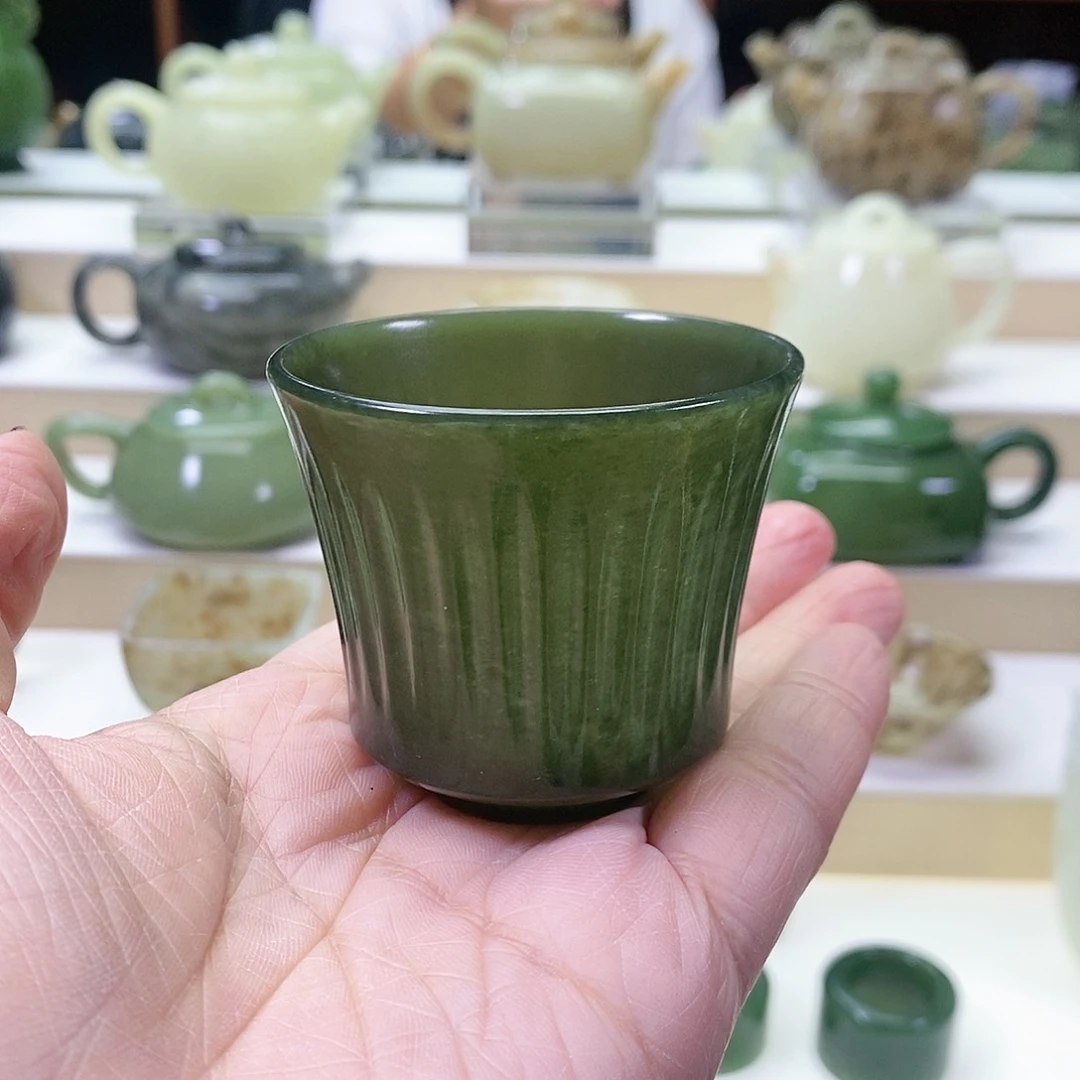 和田玉未镶嵌挂件茶杯70ml