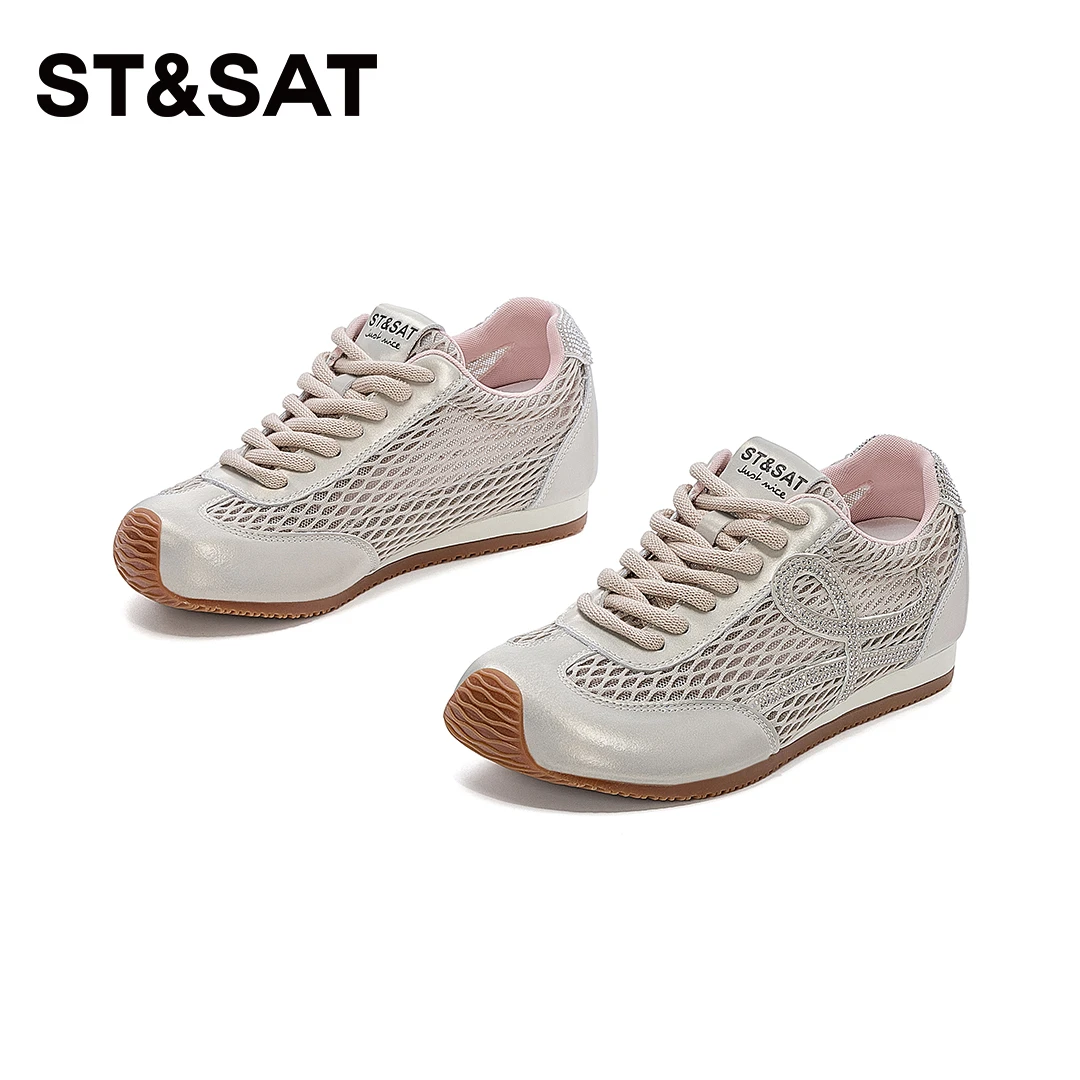 St&Sat/星期六2025年新款系带平底鞋时尚休闲鞋小清新软底女鞋