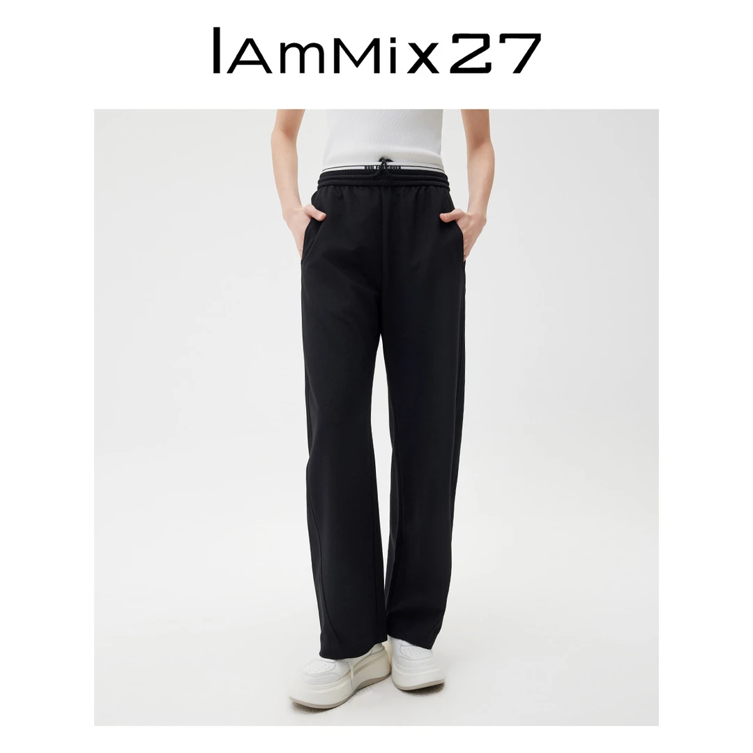Iammix27黑色高腰休闲裤M4C7211