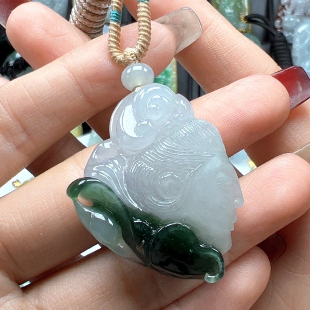 翡翠颈饰未镶嵌观音头