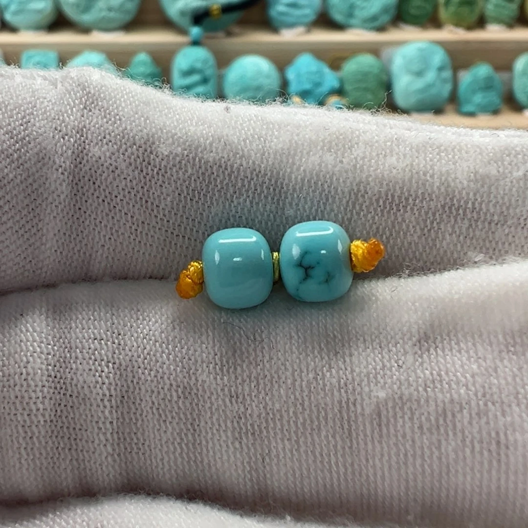 未镶嵌绿松石老型对珠6.1x5.1mm