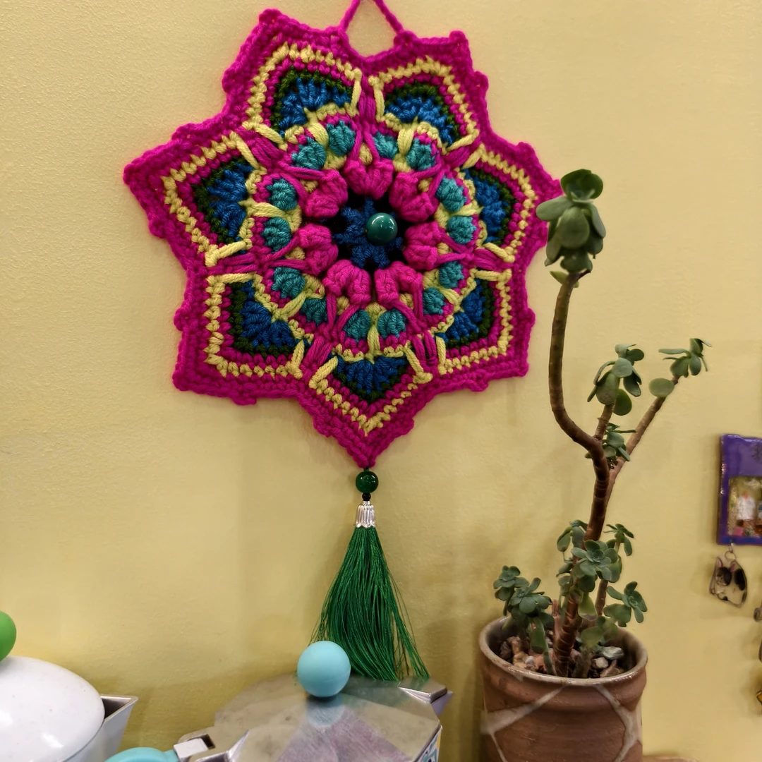 手工原创成品现货，吉祥壁挂，单面，牛奶棉，直径19cm总长30cm