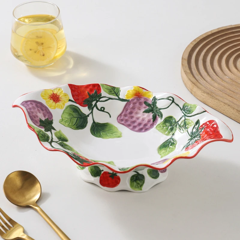 12英寸高脚草莓水果盘