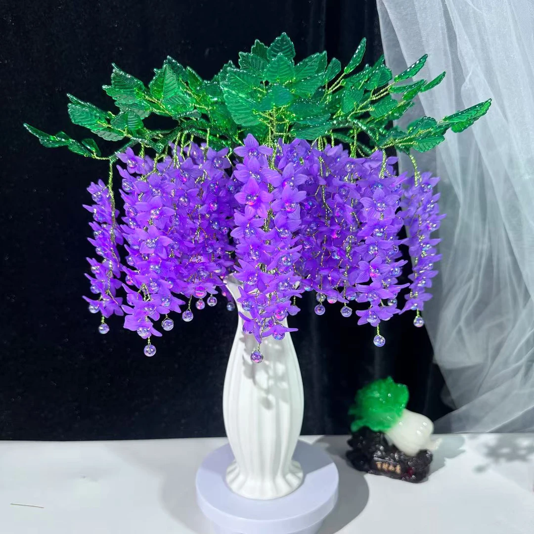 买二单送剪刀【送陶瓷花瓶】diy手工紫藤花开材料包