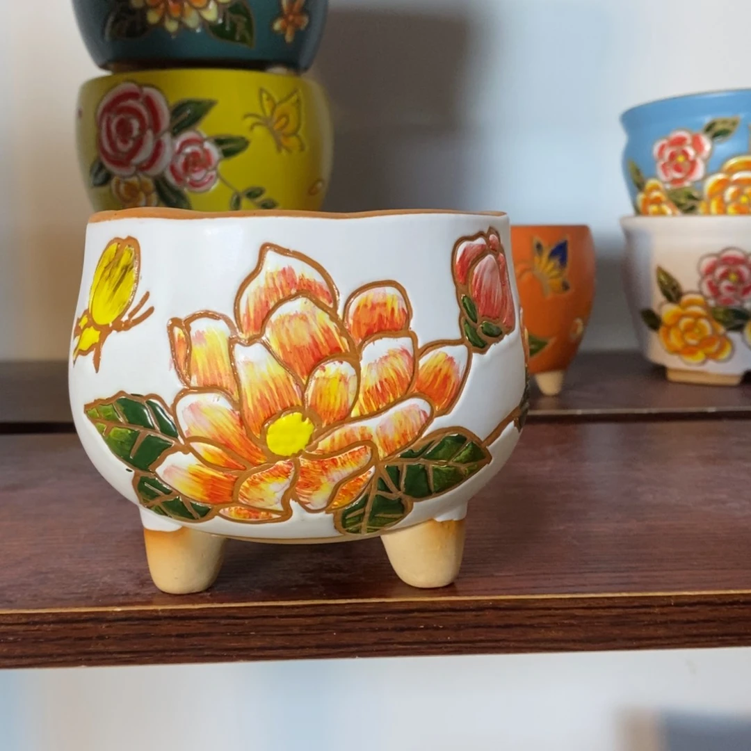 红陶韩式多肉植物花盆