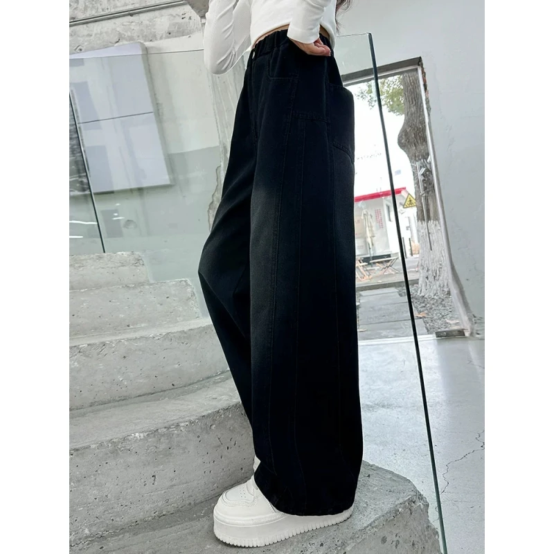 童装女童牛仔裤春秋款2025新款中大童春季阔腿裤初中生儿童裤子潮